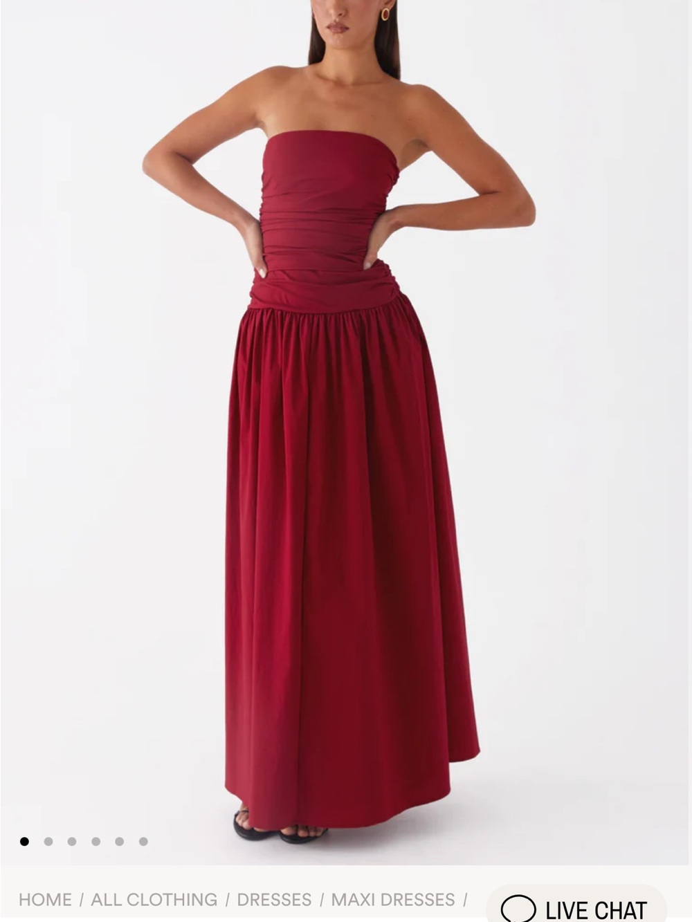 Peppermayo Strapless Dress in Merlot
